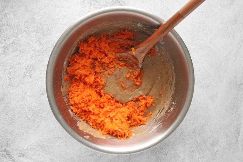Fold in grated carrots