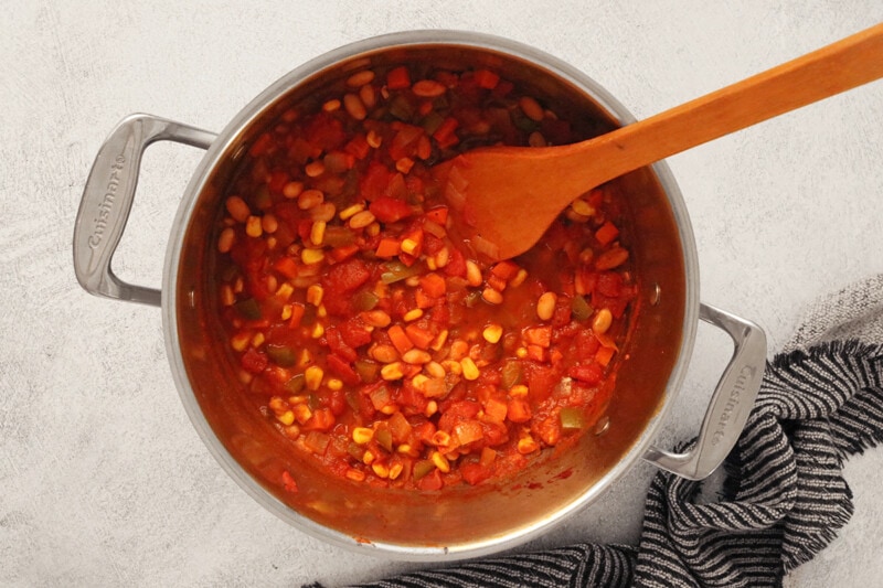 Chili in a large pot