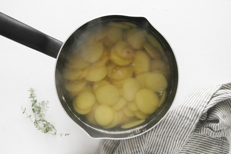 Parboiling scalloped potatoes