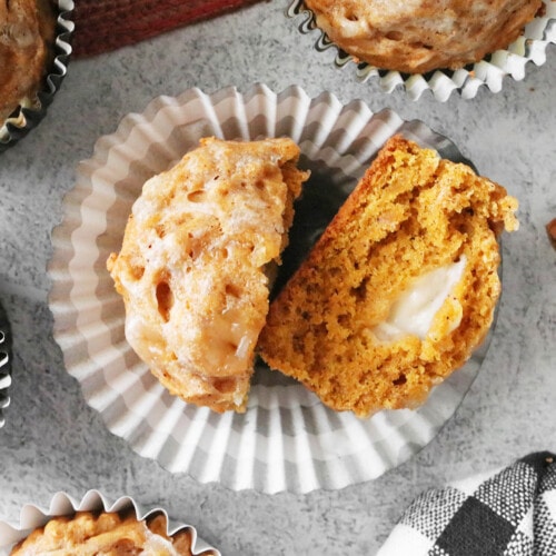 Vegan pumpkin cream cheese muffins
