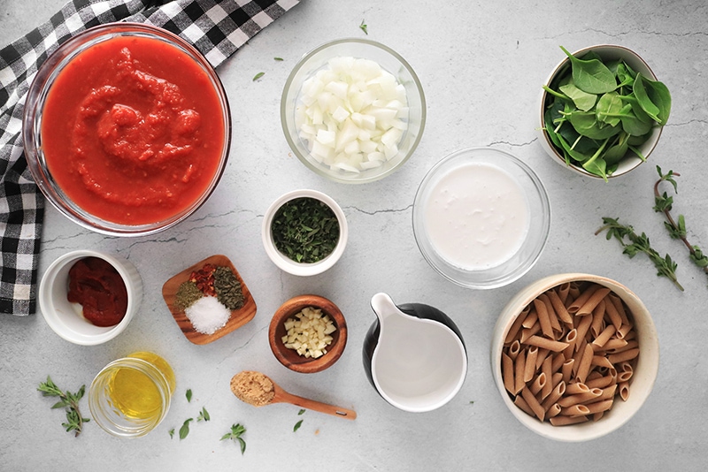 Vegan Vodka Sauce ingredients