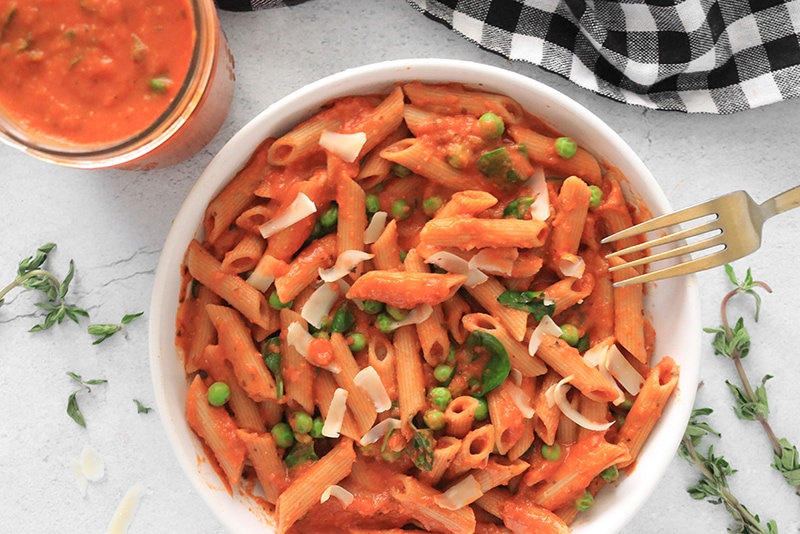 Vegan Vodka Sauce with vegetables