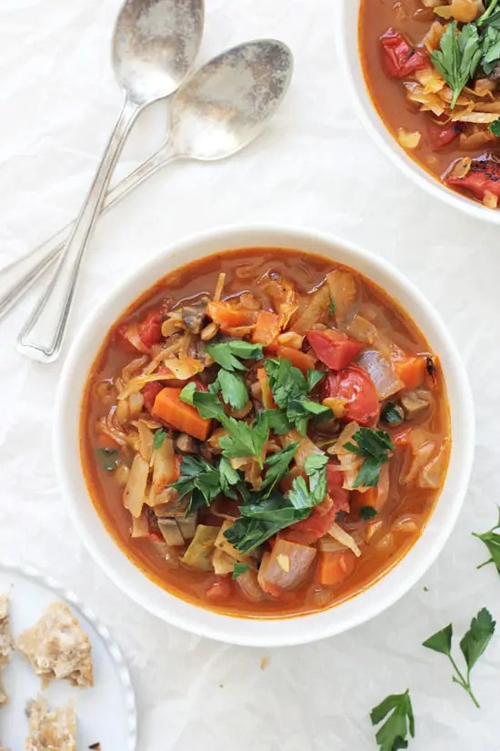 Vegetarian Stuffed Cabbage Soup